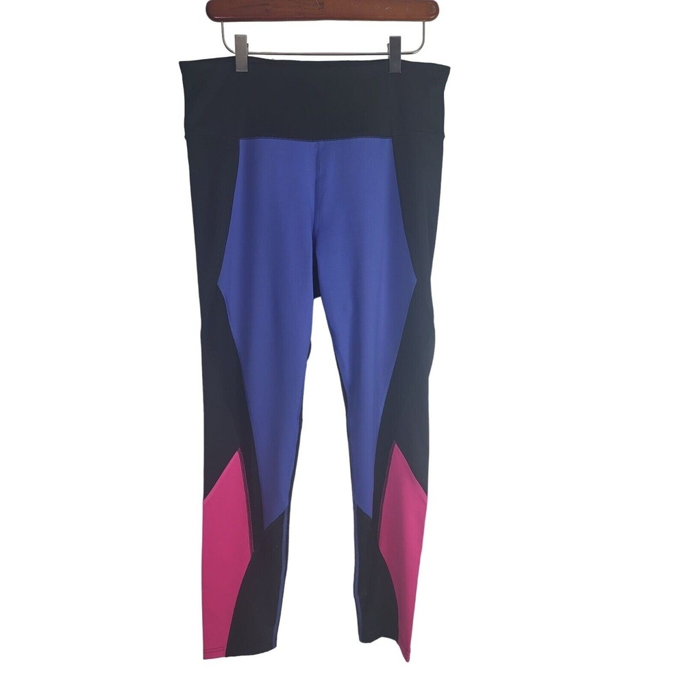 Fila Sport Leggings XL Womens Blue Black Pink Skinny Leg High Rise Athletic Wear